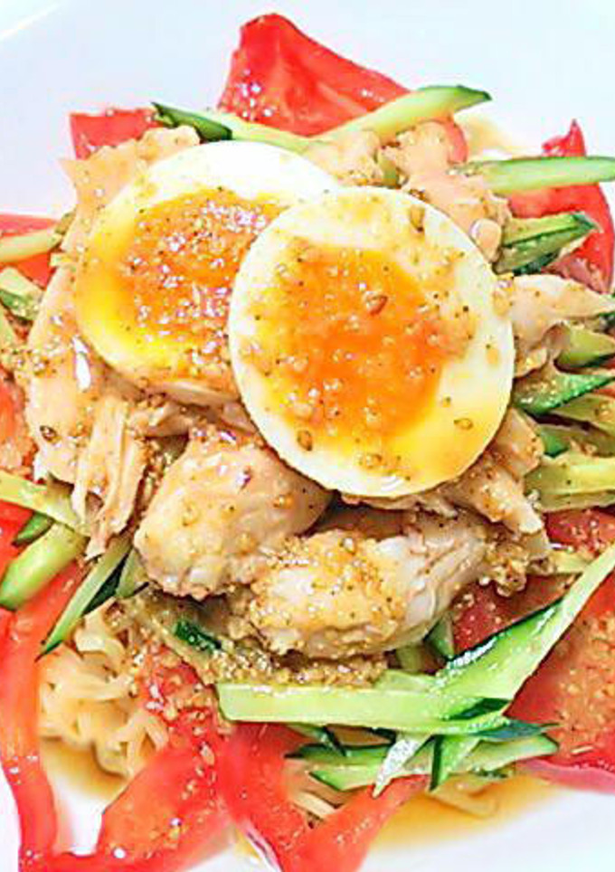 ゆで鶏の冷やし中華 胡麻だれの作り方-レシピのメイン写真