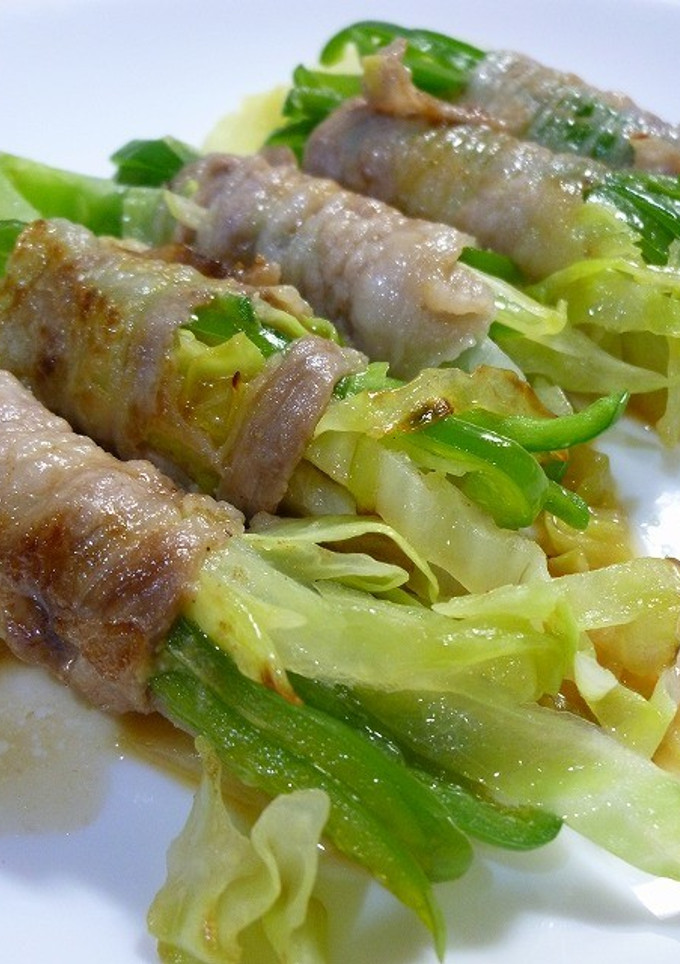 ほんだし煮！回鍋肉風肉巻き-レシピのメイン写真