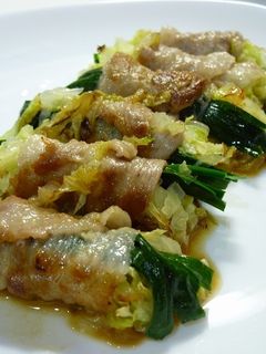 ほんだし煮!ニラと白菜の肉巻き-レシピのメイン写真