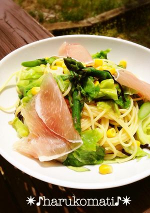キャベツと生ハムのパステルパスタ-レシピのメイン写真