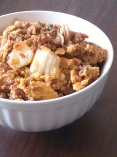 挽き肉とキムチの卵とじ丼☆-レシピのメイン写真