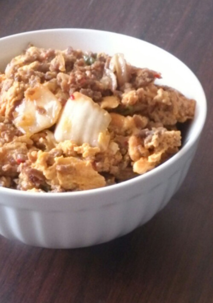 挽き肉とキムチの卵とじ丼☆-レシピのメイン写真