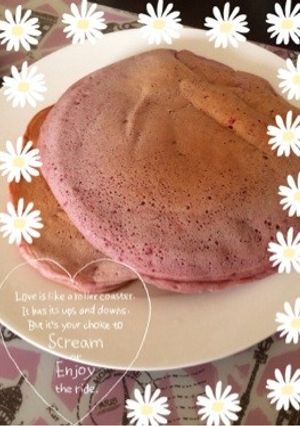 ピンクで可愛いホットケーキ-レシピのメイン写真