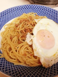 ガパオパスタ☆とりそぼろとバジル缶-レシピのメイン写真