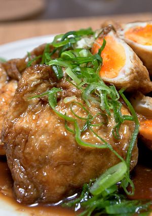 【卵料理】油揚げの巾着卵とじ煮-レシピのメイン写真