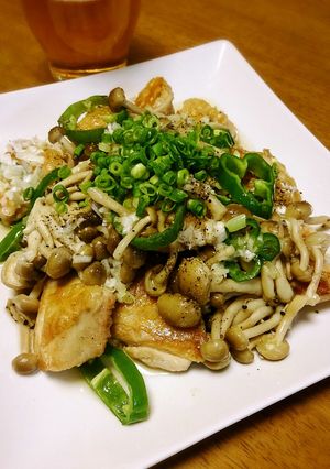鶏としめじのネギだれ添え-レシピのメイン写真