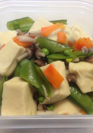 こうや豆腐の三色煮-レシピのメイン写真