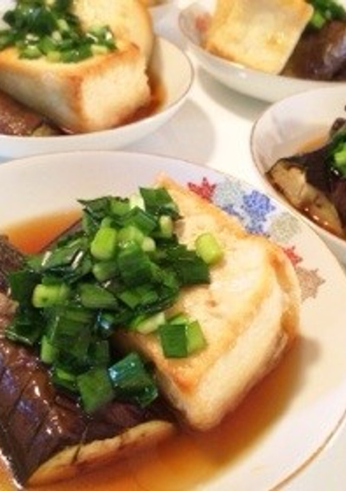 簡単！茄子と豆腐の揚げ出し♡ニラだれ♡-レシピのメイン写真