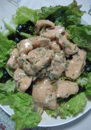 鶏むね肉のピリ辛マヨ和え。-レシピのメイン写真