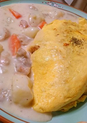 シチューがけオムライス-レシピのメイン写真
