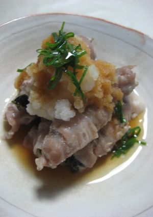 レンジでチン！梅しそとろろ昆布の豚肉巻き-レシピのメイン写真