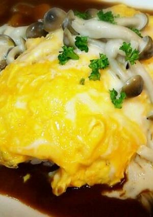超簡単！きのこクリームオムカレー♪-レシピのメイン写真