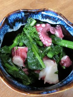 たこと青菜(菜の花)の わさび和え-レシピのメイン写真