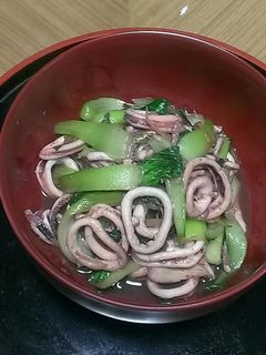 イカとチンゲン菜の炒めもの-レシピのメイン写真