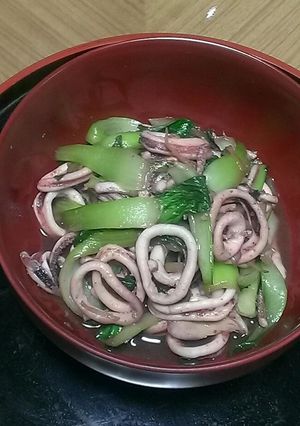 イカとチンゲン菜の炒めもの-レシピのメイン写真