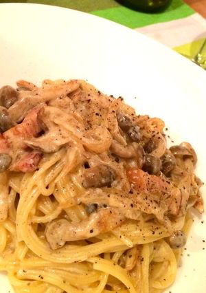しめじとベーコンのクリームパスタ-レシピのメイン写真