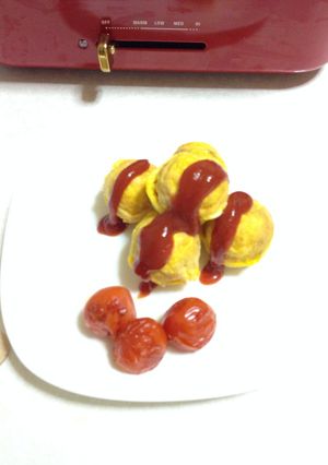 タコ焼きプレートでプチオムライス！-レシピのメイン写真