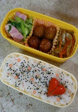 超簡単!! 赤ウィンナーでハート弁当♡-レシピのメイン写真