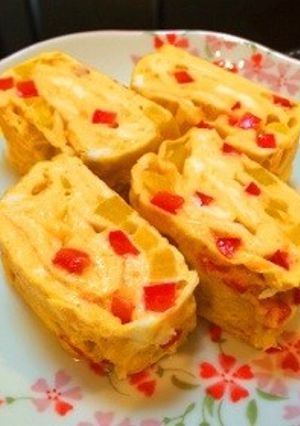 お弁当に彩り＊パプリカの卵焼き-レシピのメイン写真