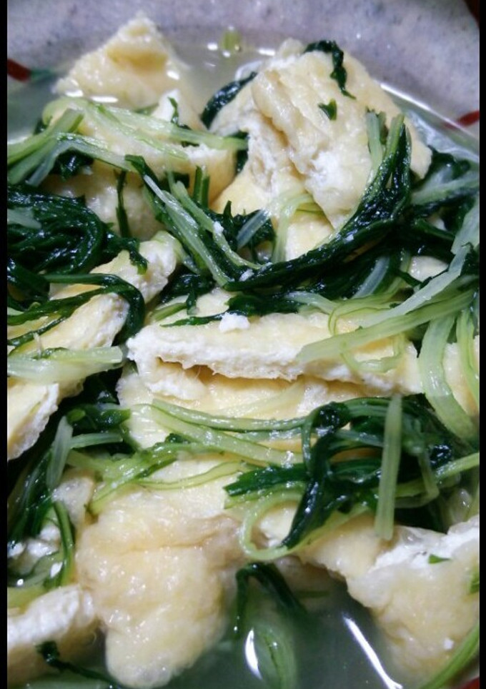 水菜とお揚げの柚子胡椒煮浸し-レシピのメイン写真