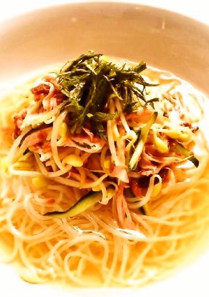 ☺夏にさっぱり♪ささみの梅肉和え冷麺☺-レシピのメイン写真