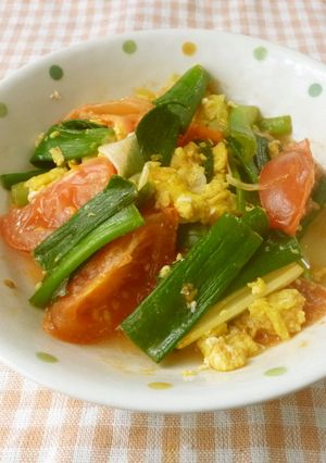 葉玉ねぎトマト玉子の三色炒め-レシピのメイン写真