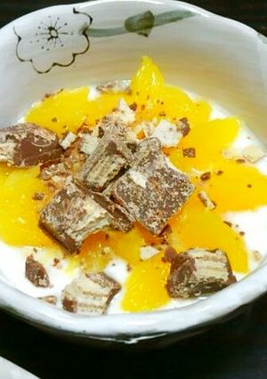 ヨーグルトに☆オレンジ＆チョコ♪-レシピのメイン写真