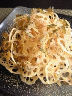 ゜+。おつまみに蓮根ゴーヤチップタワー-レシピのメイン写真