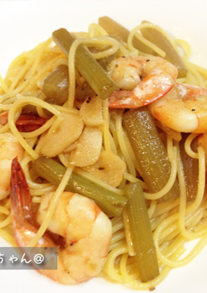 失敗しない！和風パスタ-ふき&海老-レシピのメイン写真