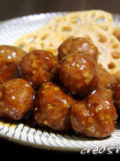蓮根入り肉団子+黒酢あん-レシピのメイン写真