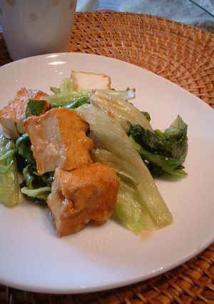 厚揚げと明日葉のみそ炒め-レシピのメイン写真