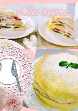 フルーツたっぷりサンドしたミルクレープ-レシピのメイン写真