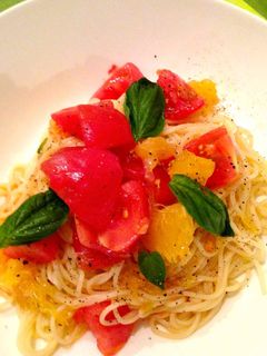 甘夏とトマトの冷製パスタ-レシピのメイン写真