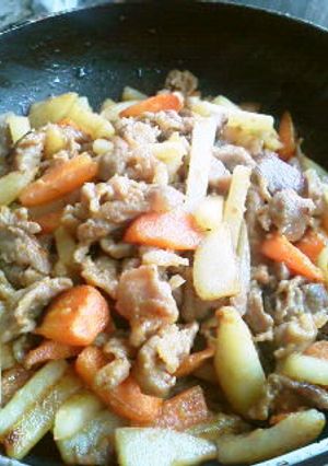 豚こま肉で！はちみつみそ豚炒め-レシピのメイン写真