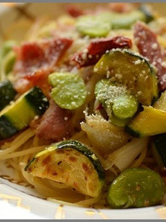 そら豆とベーコンのスパゲティ-レシピのメイン写真