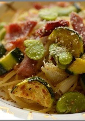 そら豆とベーコンのスパゲティ-レシピのメイン写真