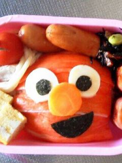 簡単キャラ弁☆おにぎりエルモ♪-レシピのメイン写真