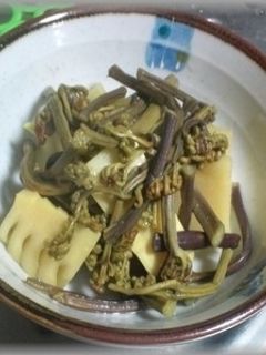 筍とわらびのカレー風味煮-レシピのメイン写真