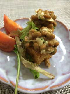 簡単 焼き厚揚げの納豆のせ-レシピのメイン写真