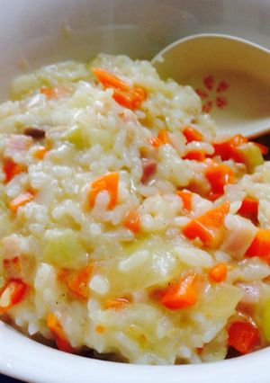 冷ご飯で簡単リゾット（パスタソース活用）-レシピのメイン写真
