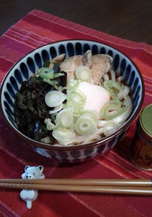 冷凍うどん‼わらび＊温玉載せ♪-レシピのメイン写真