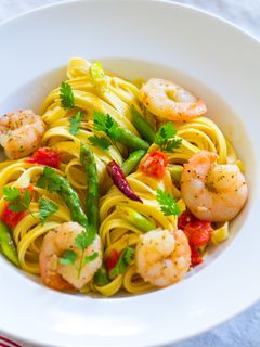 エビとアスパラのフェットチーネ-レシピのメイン写真