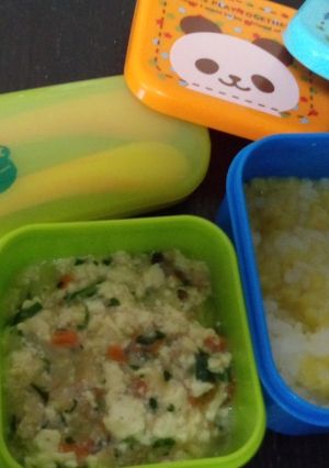 離乳食後期 野菜と豚肉と豆腐のあんかけ-レシピのメイン写真