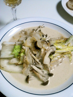 焼き白菜とキノコのクリームソース-レシピのメイン写真