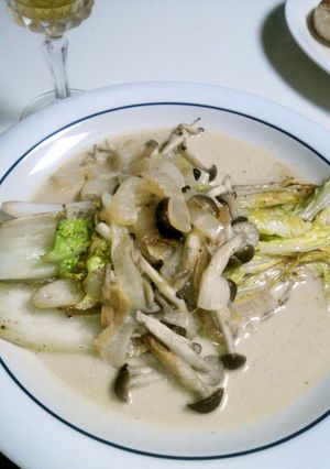 焼き白菜とキノコのクリームソース-レシピのメイン写真