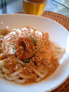 蒸し鶏の梅ごまだれうどん-レシピのメイン写真