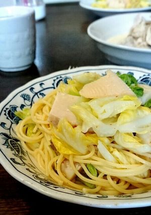 筍と春きゃべつの和風ペペロンチーノ-レシピのメイン写真