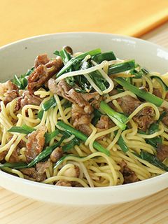 にらと牛肉の白だし焼きそば-レシピのメイン写真