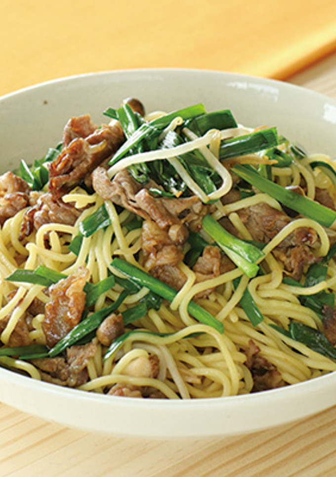 にらと牛肉の白だし焼きそば-レシピのメイン写真
