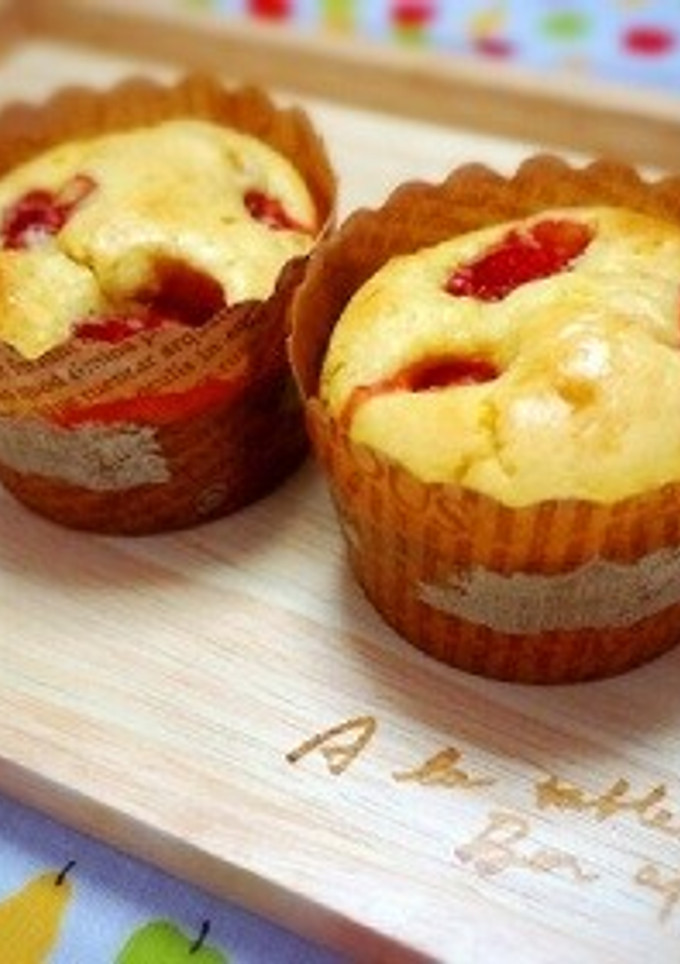 簡単ふわふわいちごマフィン♡-レシピのメイン写真